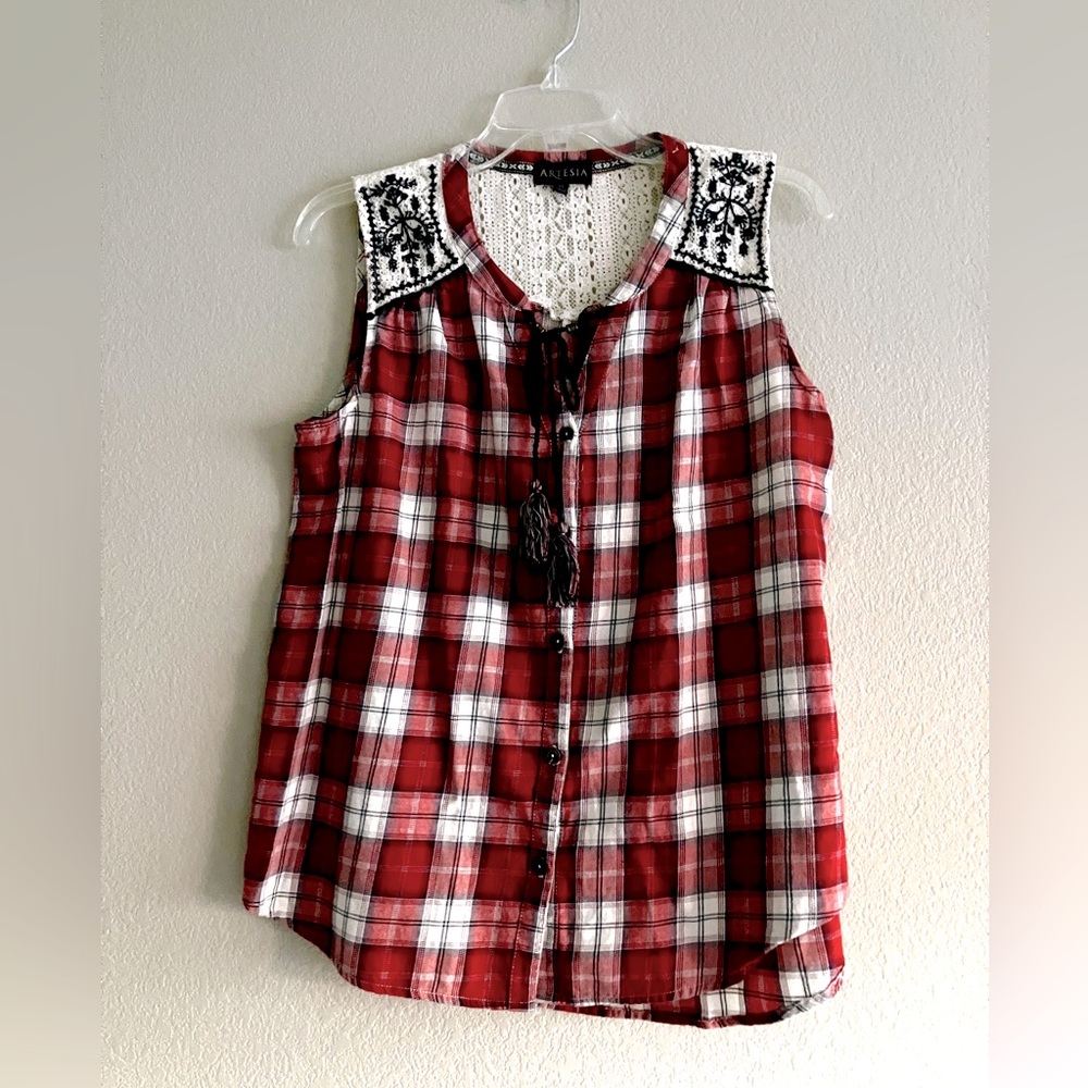 Artesia Flannel Sleeveless Blouse